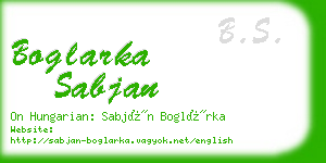 boglarka sabjan business card